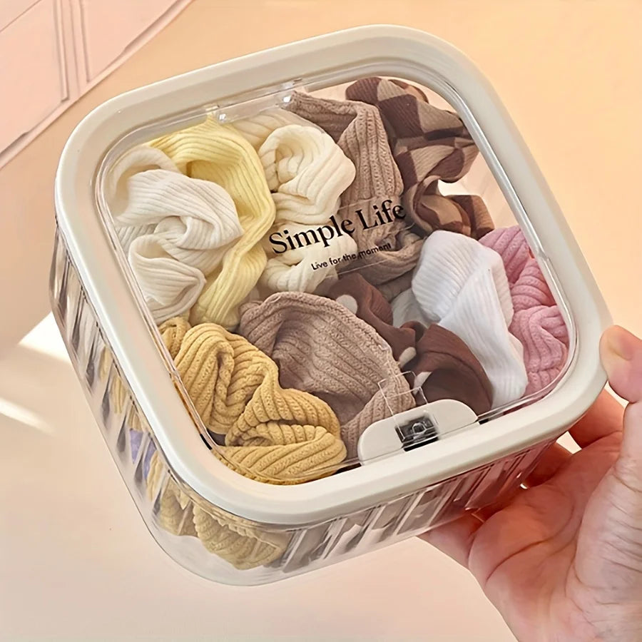 Multifunctional Hair Accessory Organizer with Lid - Waterproof, Pop Lid Organizer, Desktop Organizer, Rectangular Storage Oasis Select