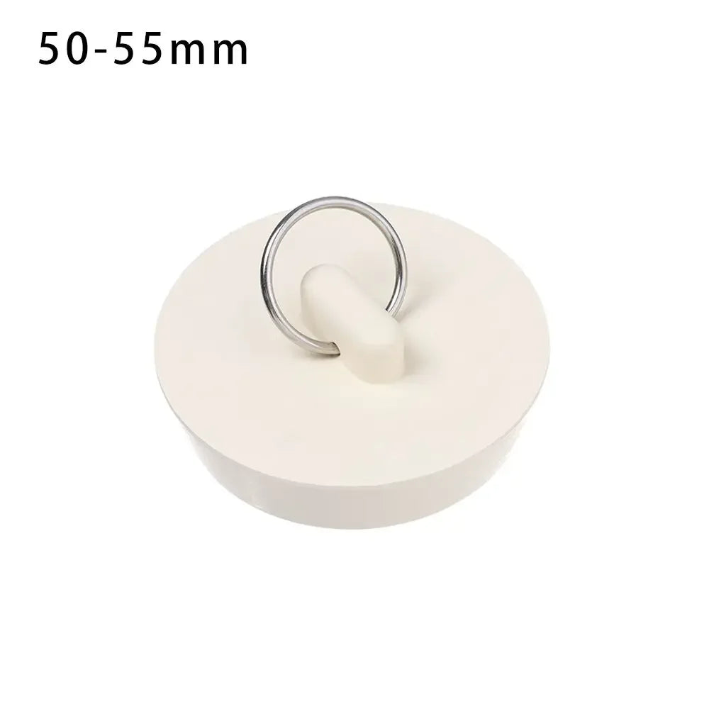 Kitchen Sink Bathtub Drainage Stopper Bath Tub Sink Water Stopper Floor Drain Plug Round Leakage-proof Plug Bathroom Accessories Oasis Select White -50-55mm