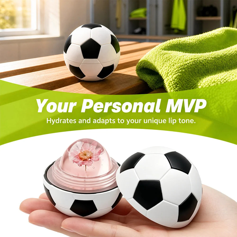 Kick & Glow Soccer Lip Balm Deep Hydrating Repair Soccer Appearance Design Silky Texture Flower Color Changing Lipstick Oasis Select