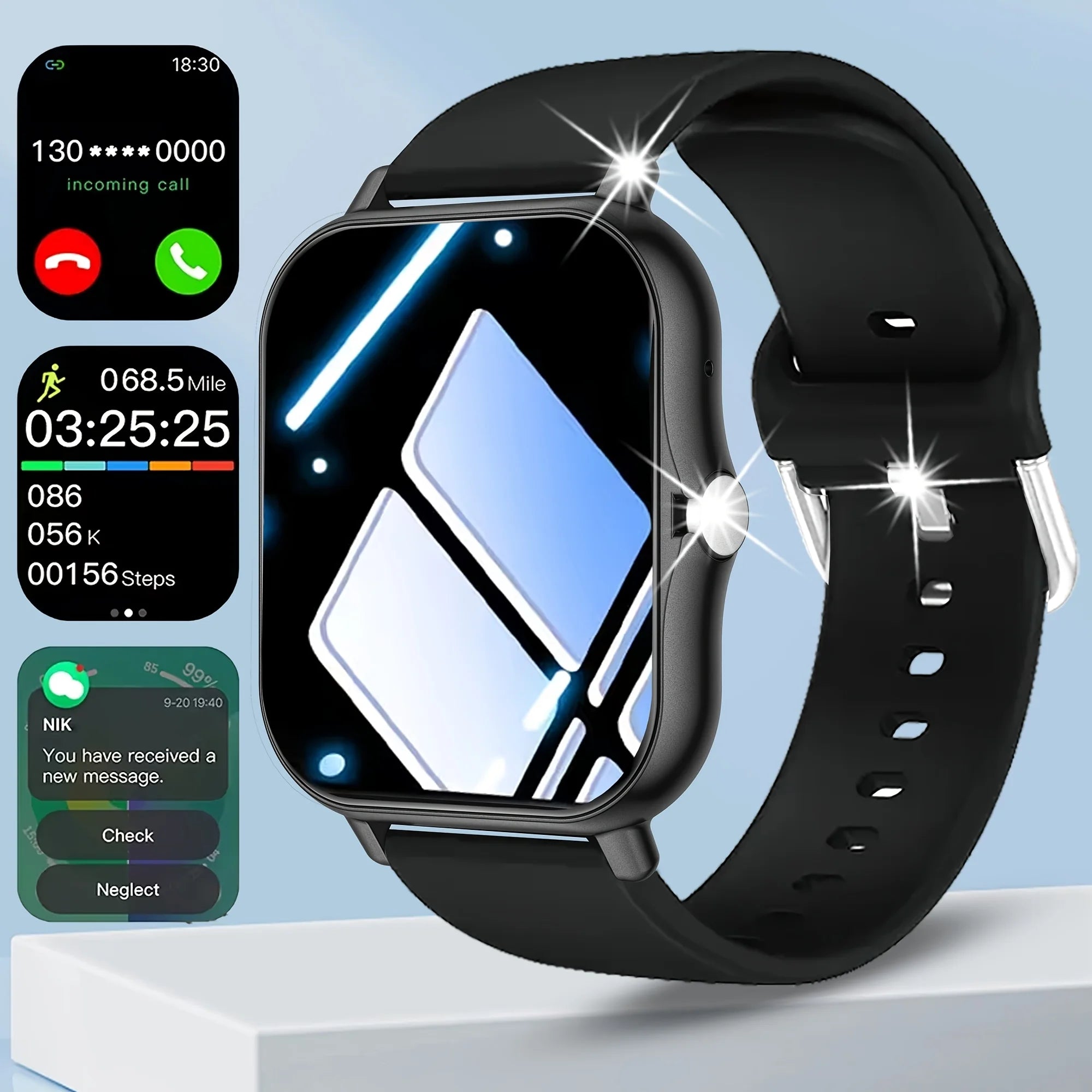 ERUN Smart Watch – HD Screen, Wireless Calls & Fitness Tracker