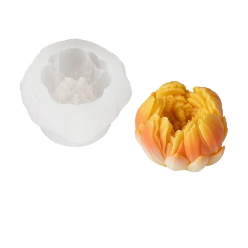 Simulation Peony Bud Scented Candle Silicone Mold DIY Flower Diffuser Paraffin Candle Baking Mold Oasis Select
