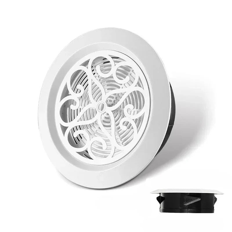 White Round Air Vent Louver Grille Cover Outlet Adjustable Exhaust Ducting Ventilation Grilles 75/100/125mm Oasis Select Arabesquitic 125mm
