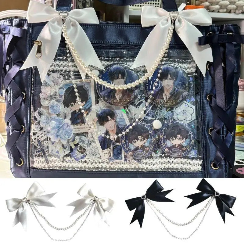 Lolita Pearl Bow Itabag Charm – DIY Bag Pendant & Hair Clip