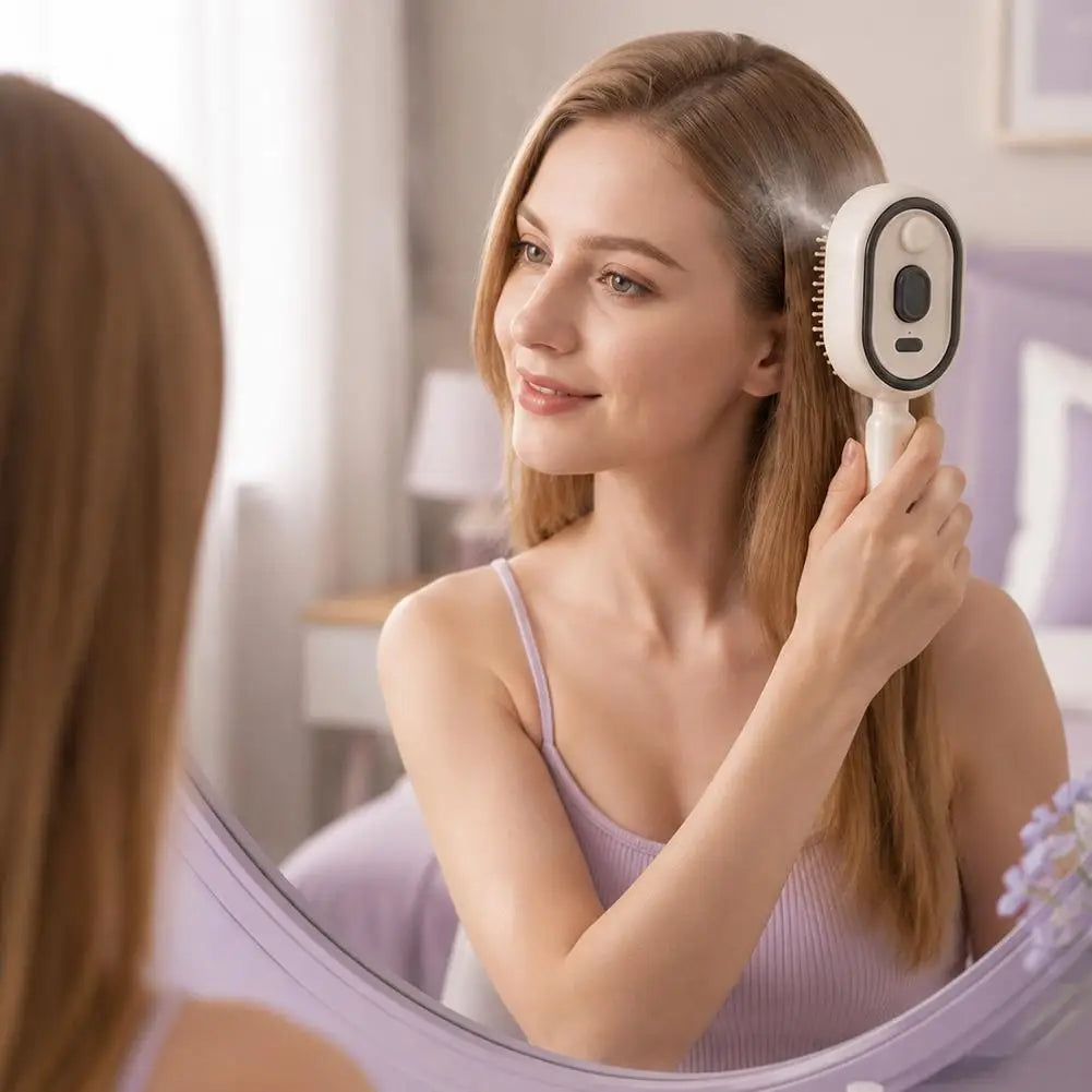 New Electric Spray Air Cushions Massage Comb Anti-static Self-cleaning Steam Essential Oil Brush Vibration Scalp Massager Combs Oasis Select