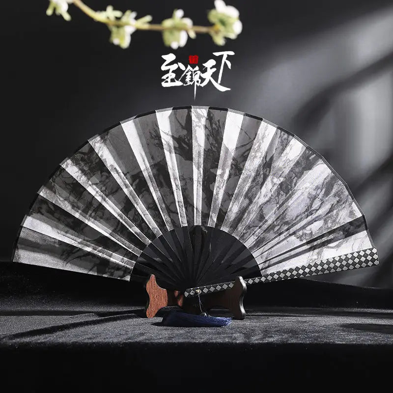 Lightning 10-inch Alloy Metal Fan Chinese Wind Self-defense Kung Fu Fan Classical Silk Cloth Folding Fan Oasis Select F 10 Inches