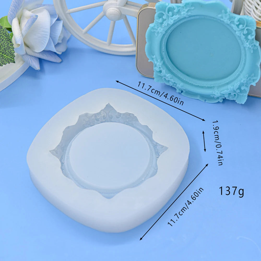 Baroque Style Tray Silicone Mold European Style Lace Relief Fruit Cake Pallet Cement Concrete Storage Dish Mould Resin Coaster Oasis Select Mould