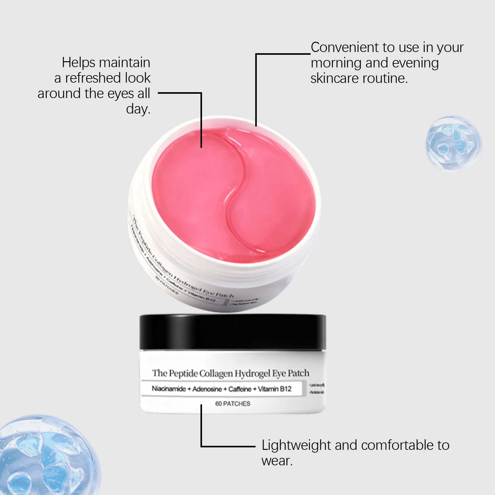 Collagen Hydrogel Eye Masks – Firming, Brightening, 60 Patches