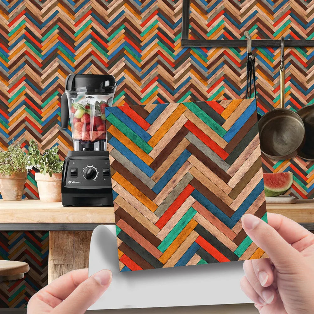 Imitation wood grain texture tiles pasted antique self-adhesive tiles pasted retro wall stickers can be removed Oasis Select