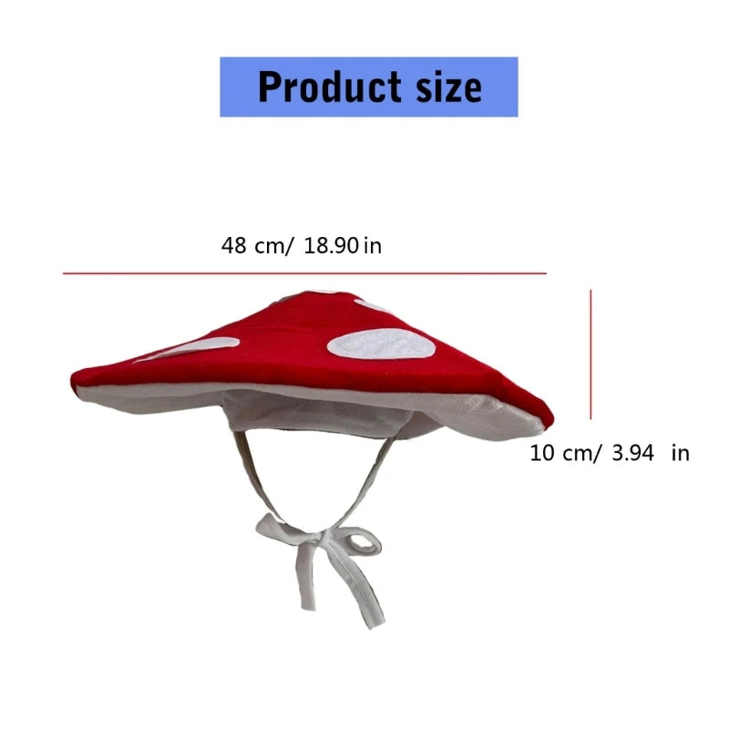 Festival Mushroom Plush Hat Eye Catching Novelty Headpiece for Cosplay Theme Party Headgear Roleplaying Photo Hat Oasis Select