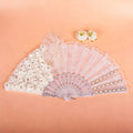 Lace Wedding Fan Bridal Handheld Fan Western Style Creative Decoration Bride Wedding Accessories Home Decor Gift for Wedding Oasis Select D
