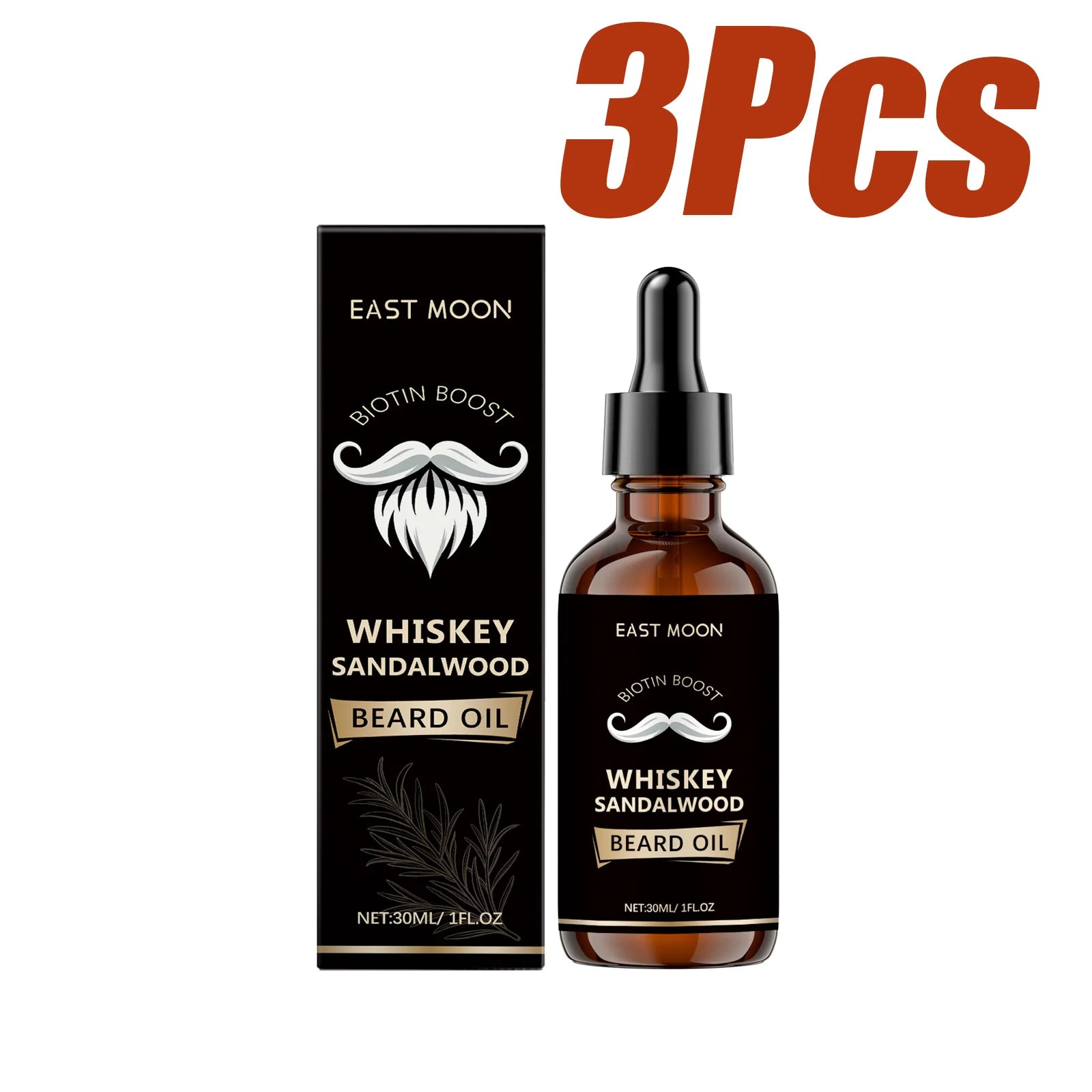 Rosemary Beard Care Essential Oil for Men's Thick Soft Smooth Nutritious Beard Oil Beard CareSoftening Styling Non-Greasy Oasis Select 3 x 30ml Boxed