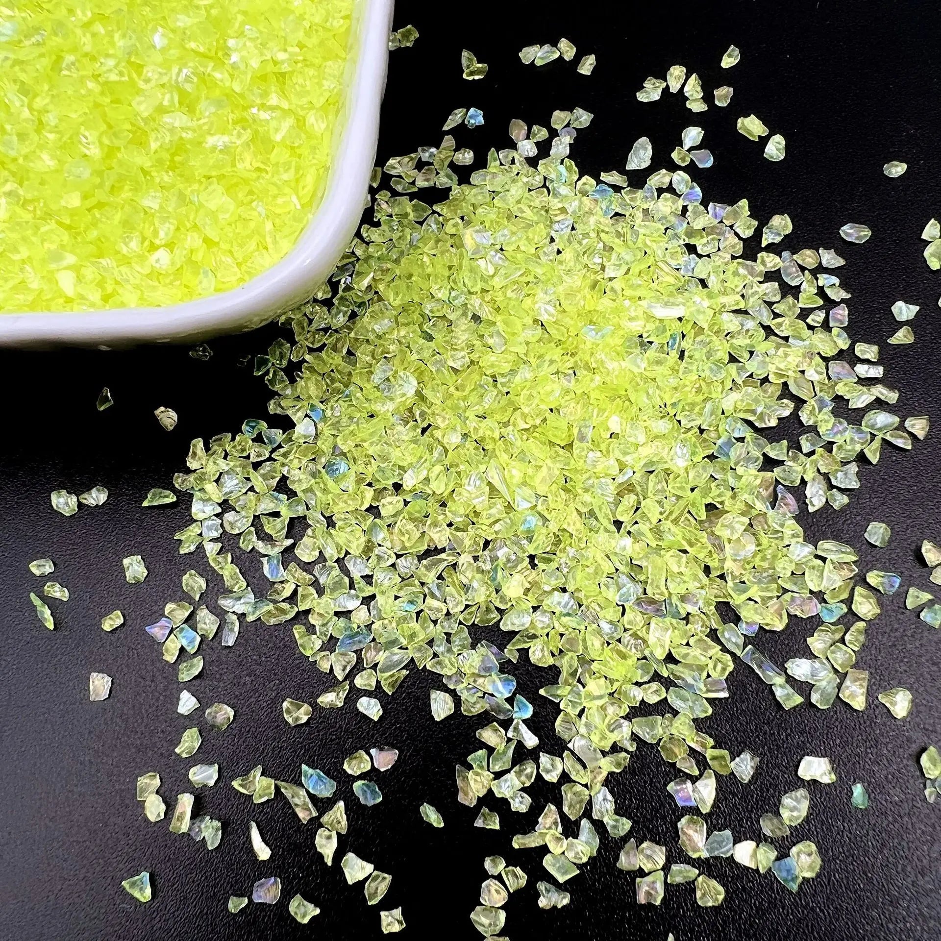 20g Glass Crushed Stone Irregularity Crystal Gravel Filling For DIY Epoxy Resin Mold Filler Crafts Decorative Nail Art Filler Oasis Select Yellow 20g