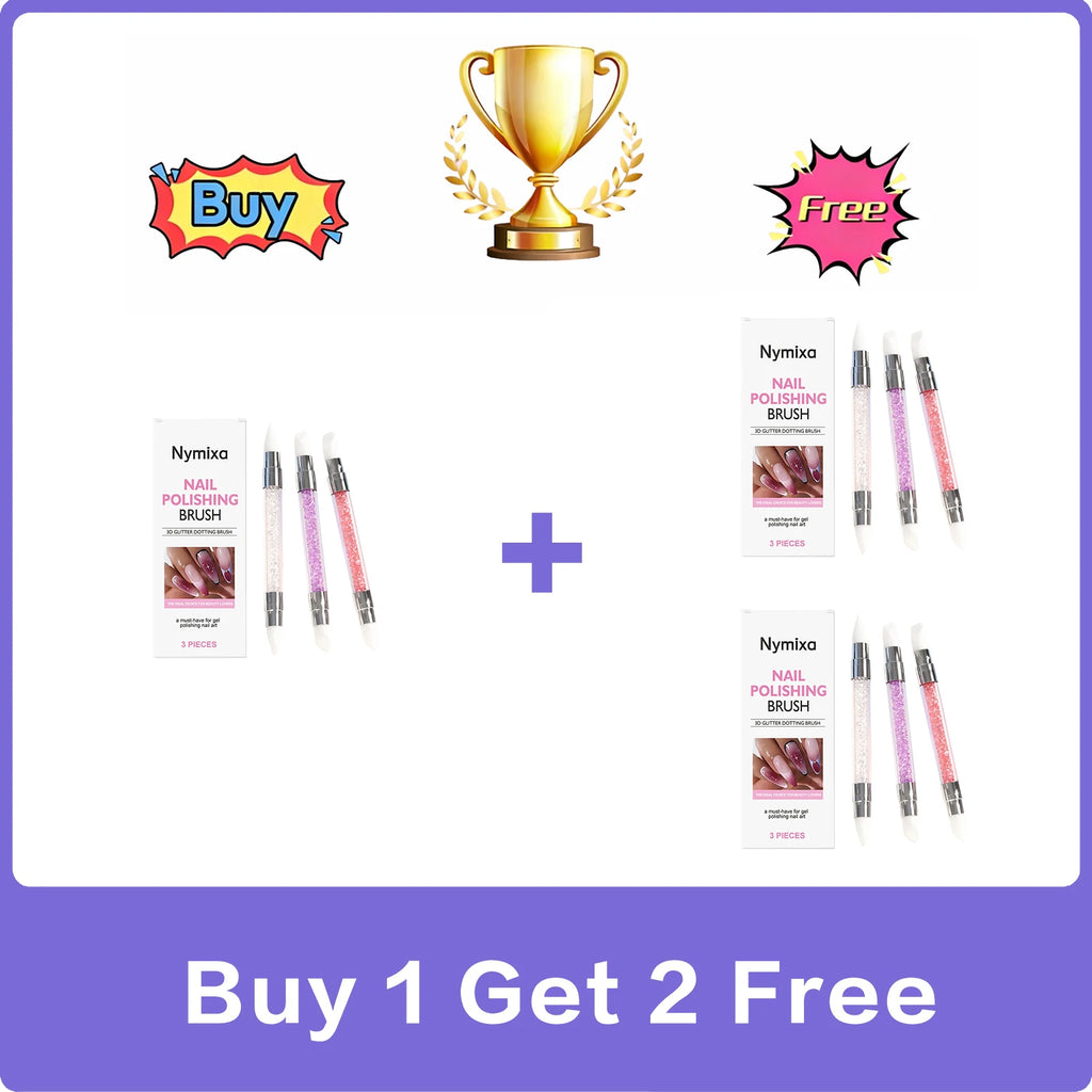 Nymixa 3-Pc Dual Head Silicone Nail Art Pen – Glitter & Dotting Nail Art Pen Set Oasis Select buy 1 free 2