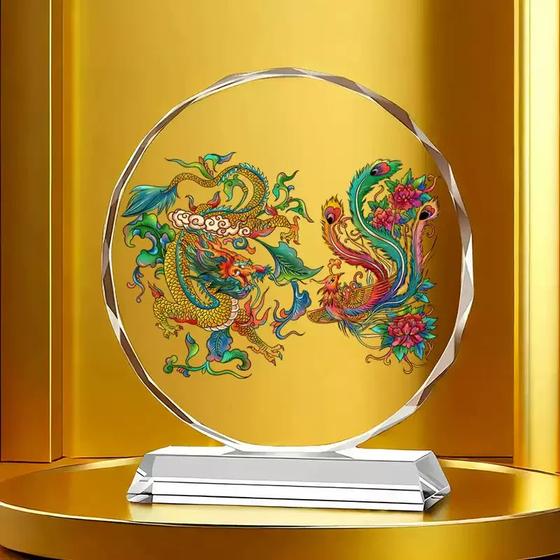Koi Crystal Ornaments for Desktop Home Decoration Yearly Abundance Gift-giving Handicrafts for Housewarming Oasis Select H 22cm X 20cm