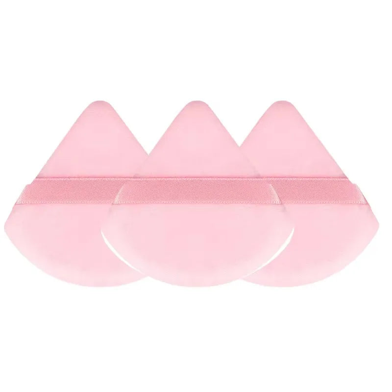 1/3/5/7/9pcs Velvet Cosmetic Powder Pufff Makeup Sponge Puff Dry Use Triangle Makeup Puff Women Soft Smooth Face Makeup Tools Oasis Select 3pcs pink