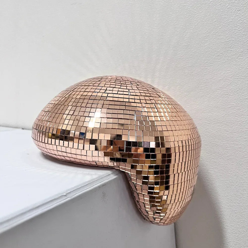 Mirror Disco Ball Reflection Glass Ball Indoor Home Party Decoration Funny Disco Table Ornament Holiday Birthday Halloween Gift Oasis Select c