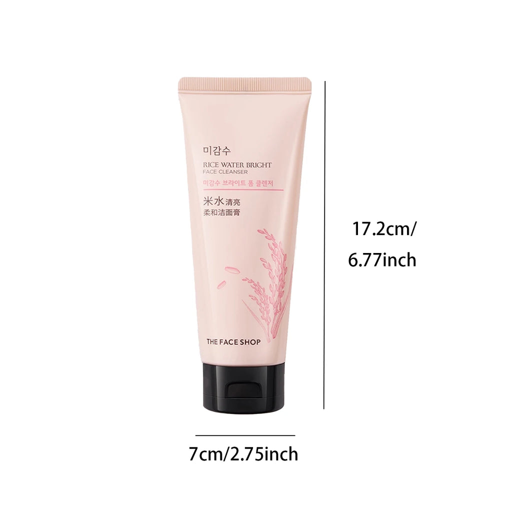 THE FACE SHOP RICE WATER BRIGHT FACE CLEANSER 150g,Luxurious Foam,Nourishing,Moisture-Retaining,Korean Skincare,Korean Makeup Oasis Select