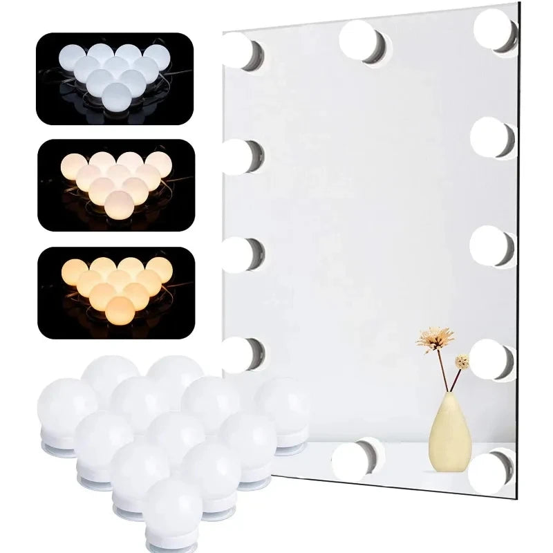 Makeup Mirror LED Light Bulbs Vanity Lights USB 12V Bathroom Dressing Table Lighting Dimmable LED Vanity Light For Mirror Light Oasis Select