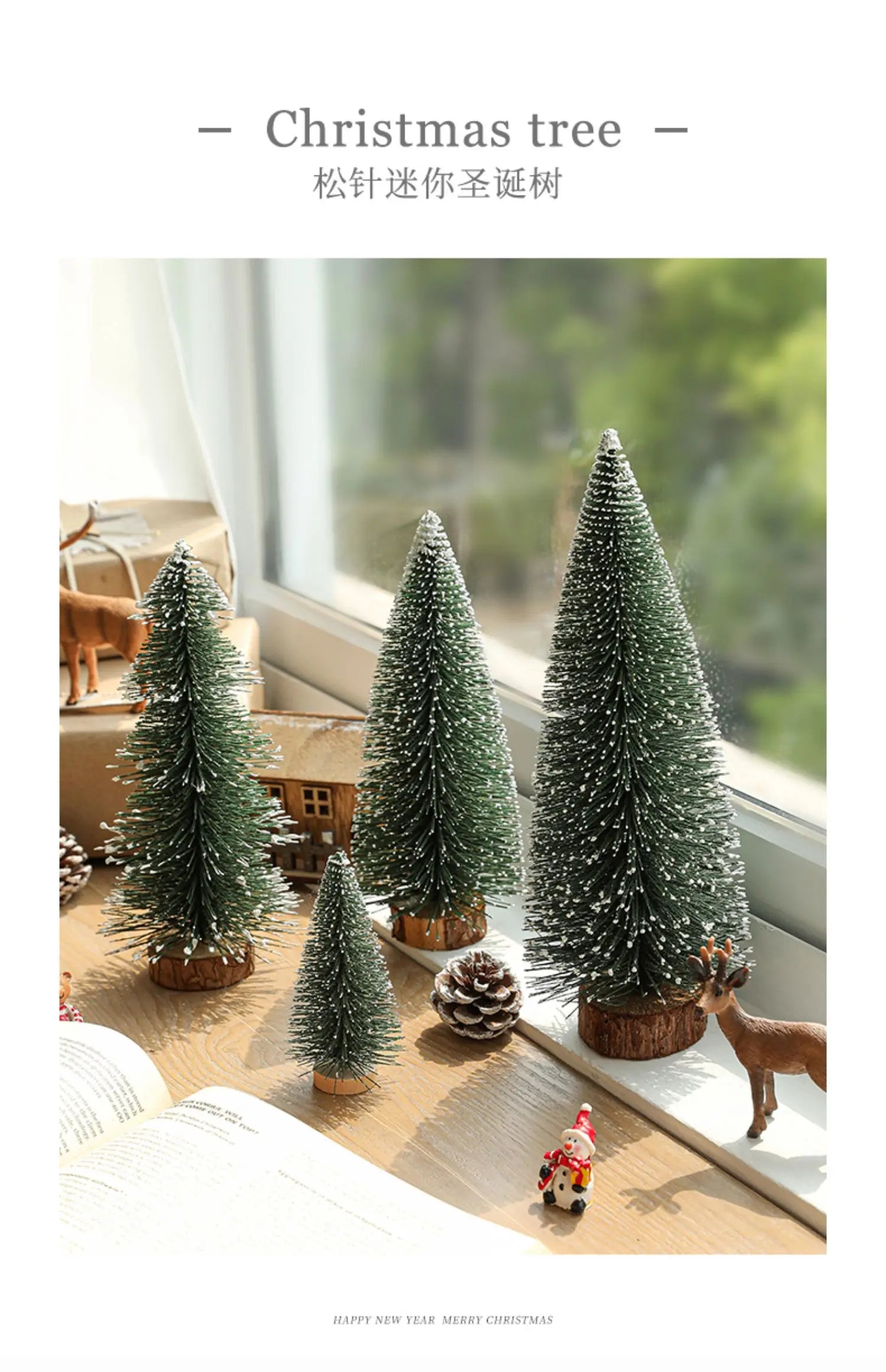 Christmas Decorations Snow Scenes Mini Christmas Trees Office Desks Wine Cabinets TV Cabinets Christmas Decorative Items Oasis Select
