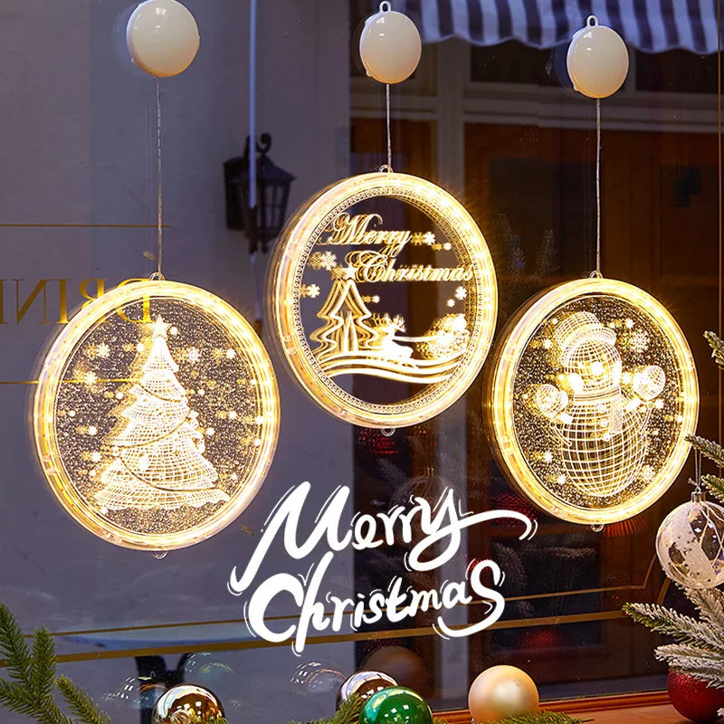 Christmas Transparent Luminous Night Lights, Festive Scene Atmosphere Decoration and Hanging Ornament Store Oasis Select