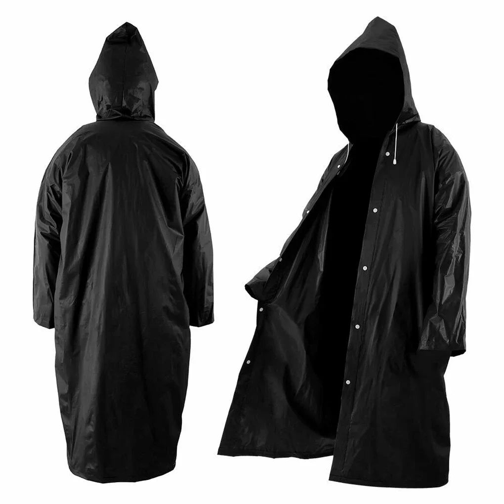 High Quality 1piece 145*68CM EVA Unisex Raincoat Thickened Raincoat Women Waterproof Men Black Camping Waterproof Rainwear Suit Oasis Select