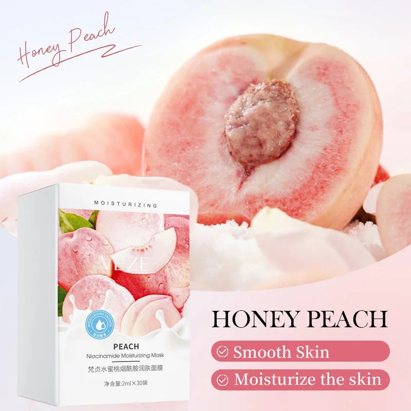 Peach Sleeping Mask with Niacinamide – 30 Pcs Overnight Mask Sleeping Face Mask Oasis Select