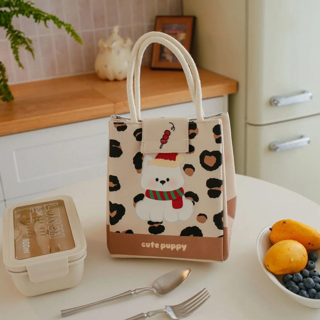 Lunch Bags Cute Bento Bag For Office Workers Large Capacity Tote Bag Cartoon Insulated Fresh-Keeping Bag Student Lunch Box Bag Oasis Select A