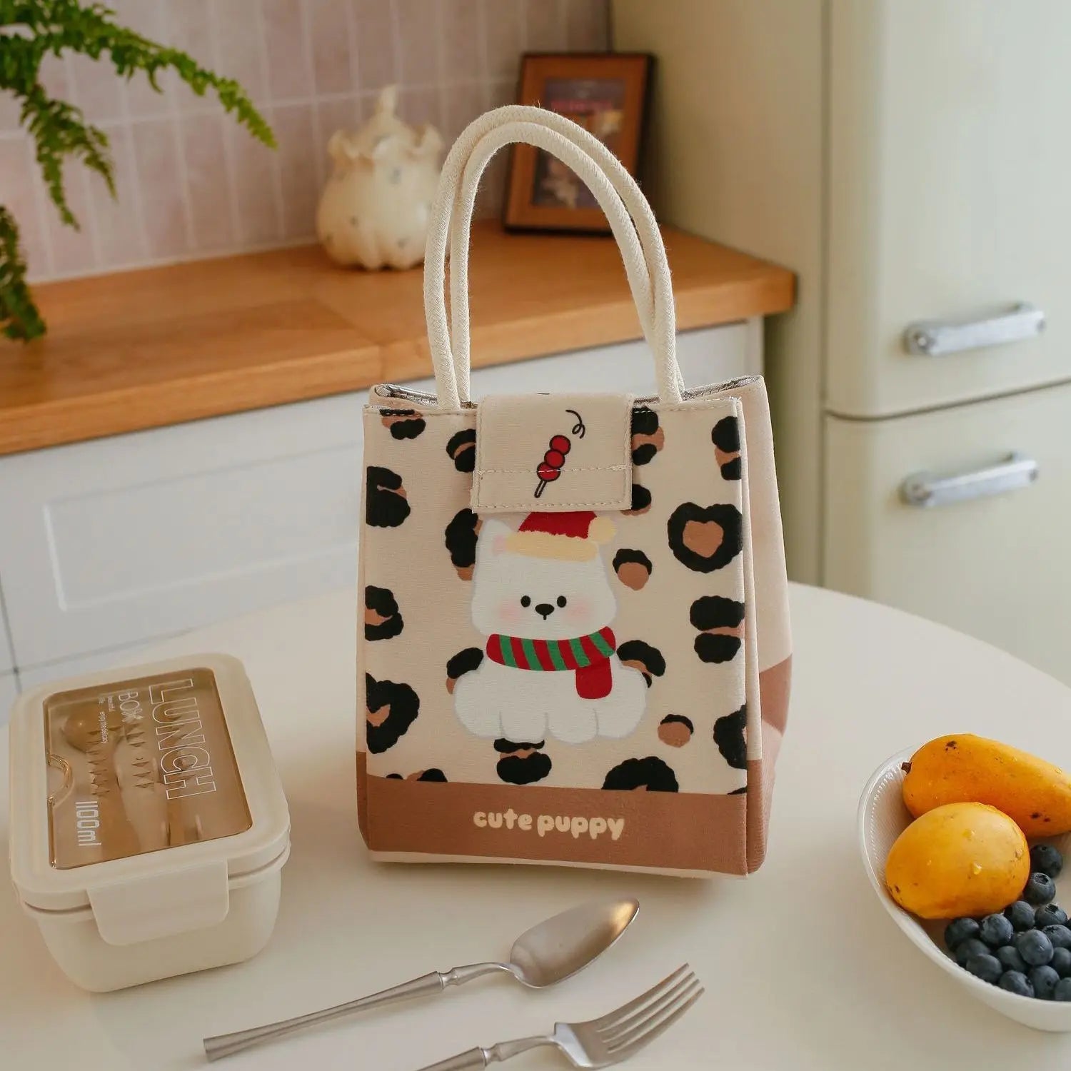 Lunch Bags Cute Bento Bag For Office Workers Large Capacity Tote Bag Cartoon Insulated Fresh-Keeping Bag Student Lunch Box Bag Oasis Select A