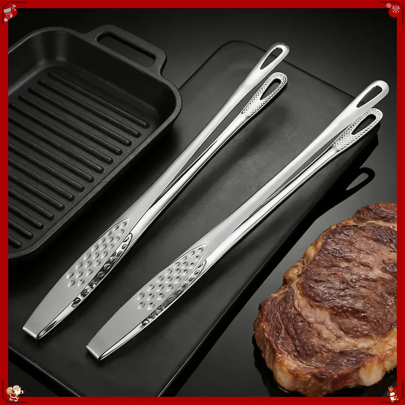 Economic Kitchen Tongs Stainless Steel Barbecue Tongs Clip BBQ Grill Meat Tongs Cooking Tweezers for Food Utensils Kitchen Tools Oasis Select