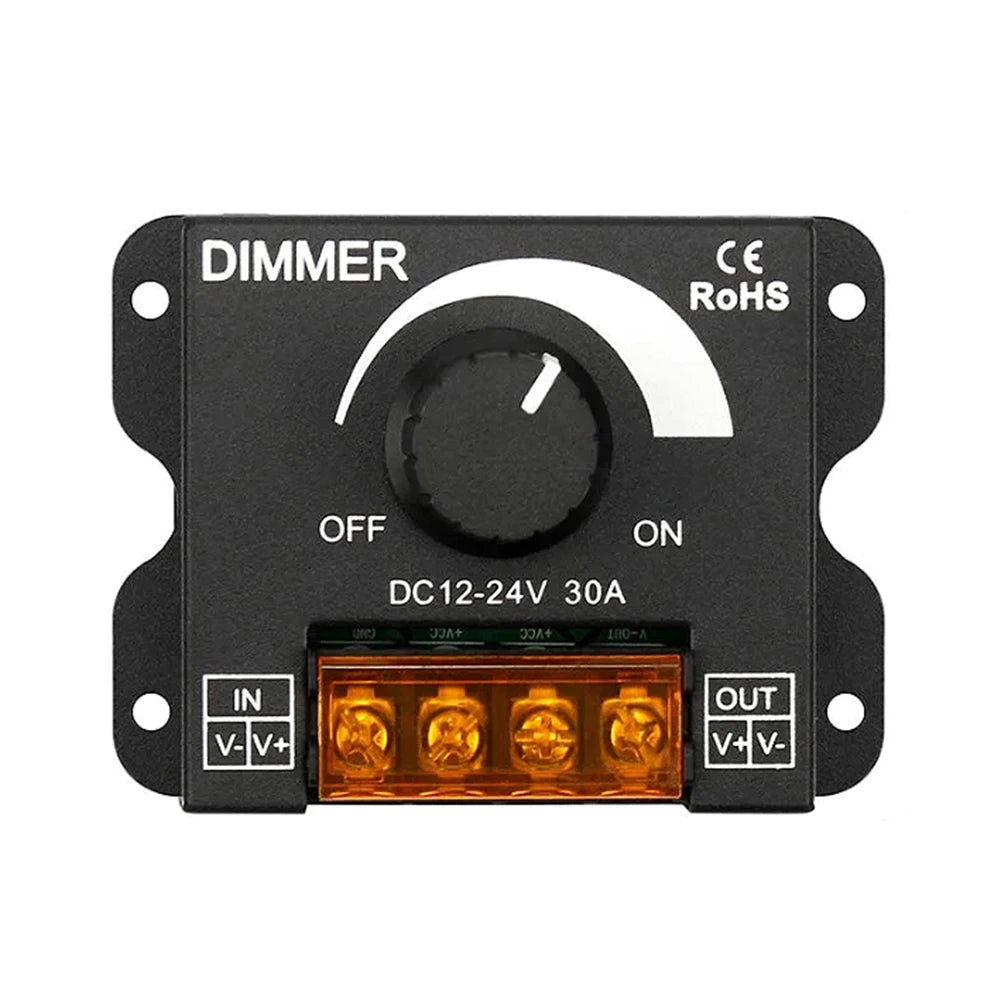 DC 12V-24V 30A PWM LED Dimmer Switch – Stepless Brightness LED Dimmer Switch Oasis Select