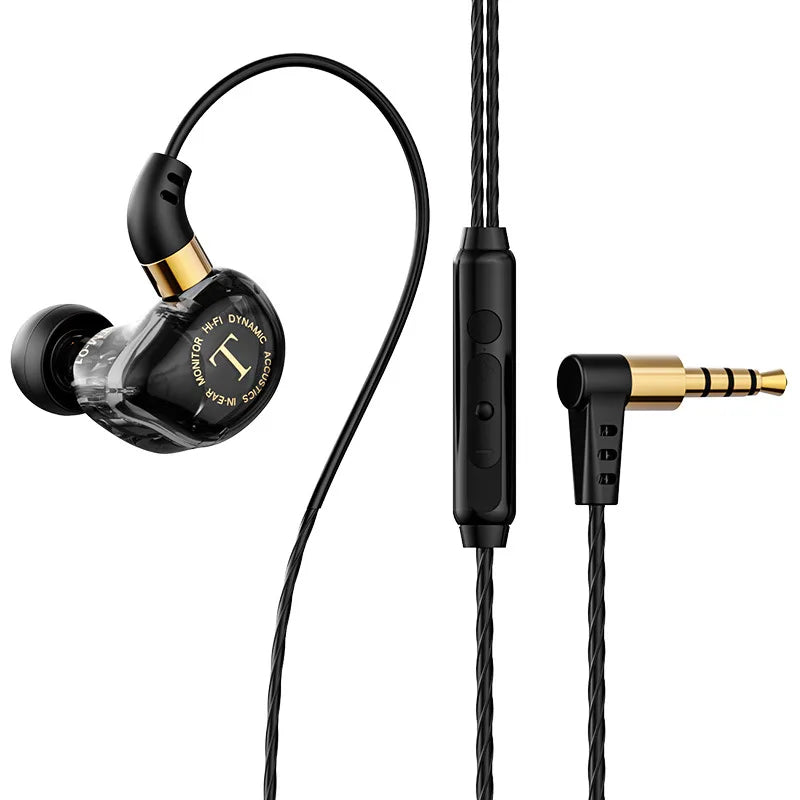 9D Surround HIFI Heavy Bass Wired Earphones Dynamic Music Headset With Mic Earbuds 3.5MM In Ear Wired Race Gaming Headphone Oasis Select Black