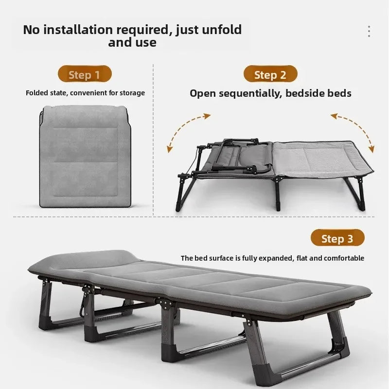 Single folding bed office lunch break artifact sleeping back chair can be placed flat hospital escort bed outdoor camp bed Oasis Select