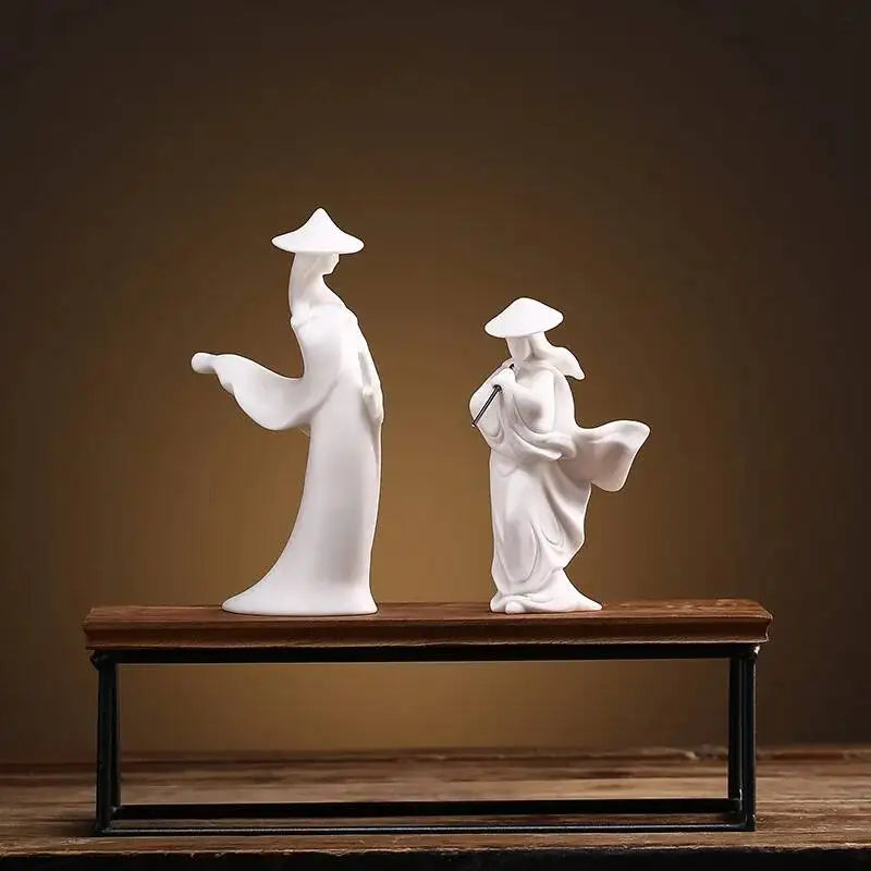 Martial Arts Historical Figures Ceramic Ornaments Decoration Bonsai Landscaping Desktop Crafts Чаепитие Oasis Select