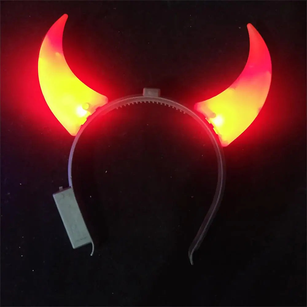 1pc LED Shinning Bouncing Star Shape Headband New Year Birthday Party Hair Band Glowing Headwear Flashing Hair Accessories Oasis Select Red1
