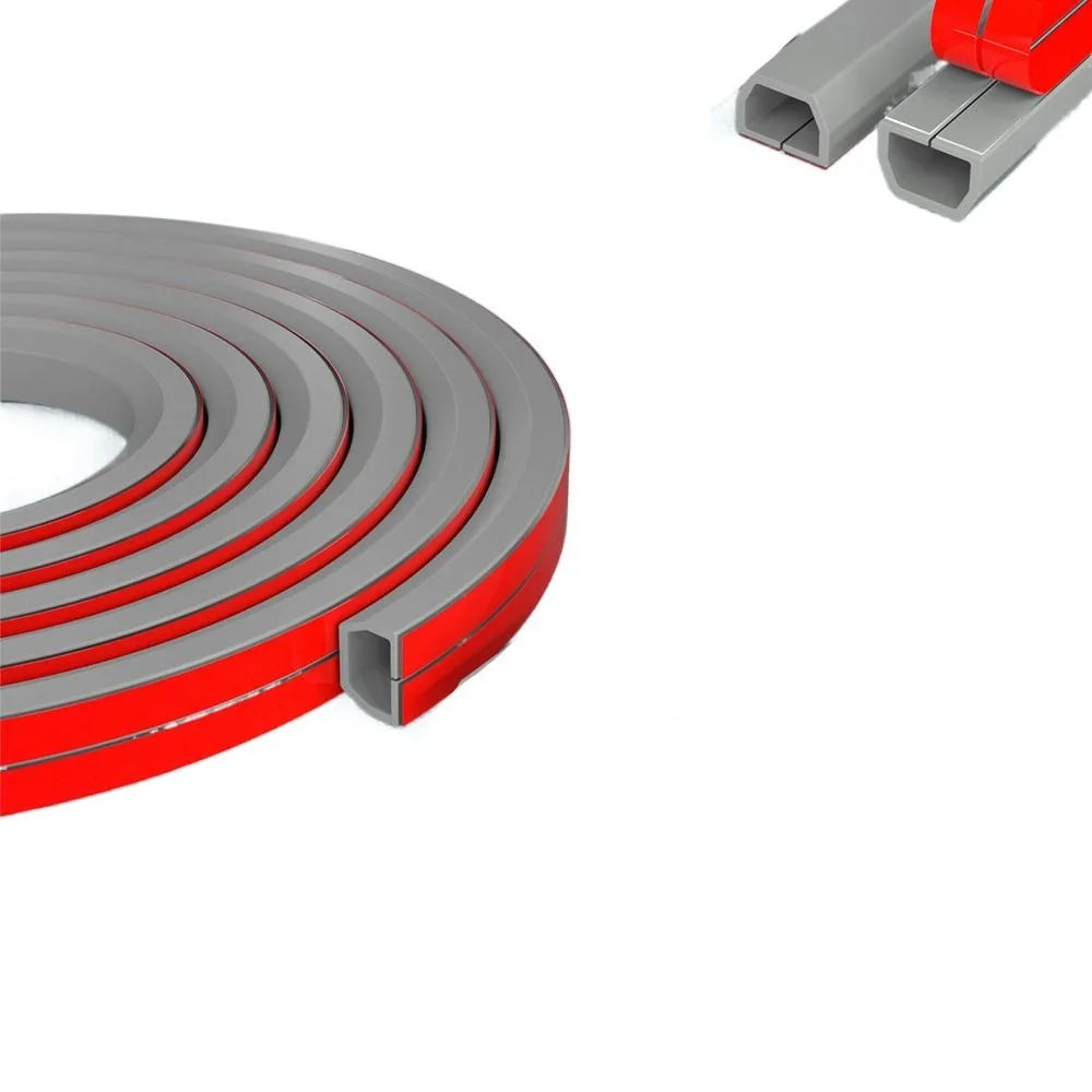 PVC Soft Rubber Trapezoidal Trunking Self-Adhesive Floor Cord Cover Anti-extrusion Extension Wiring Duct Protector Cable Cover Oasis Select Grey