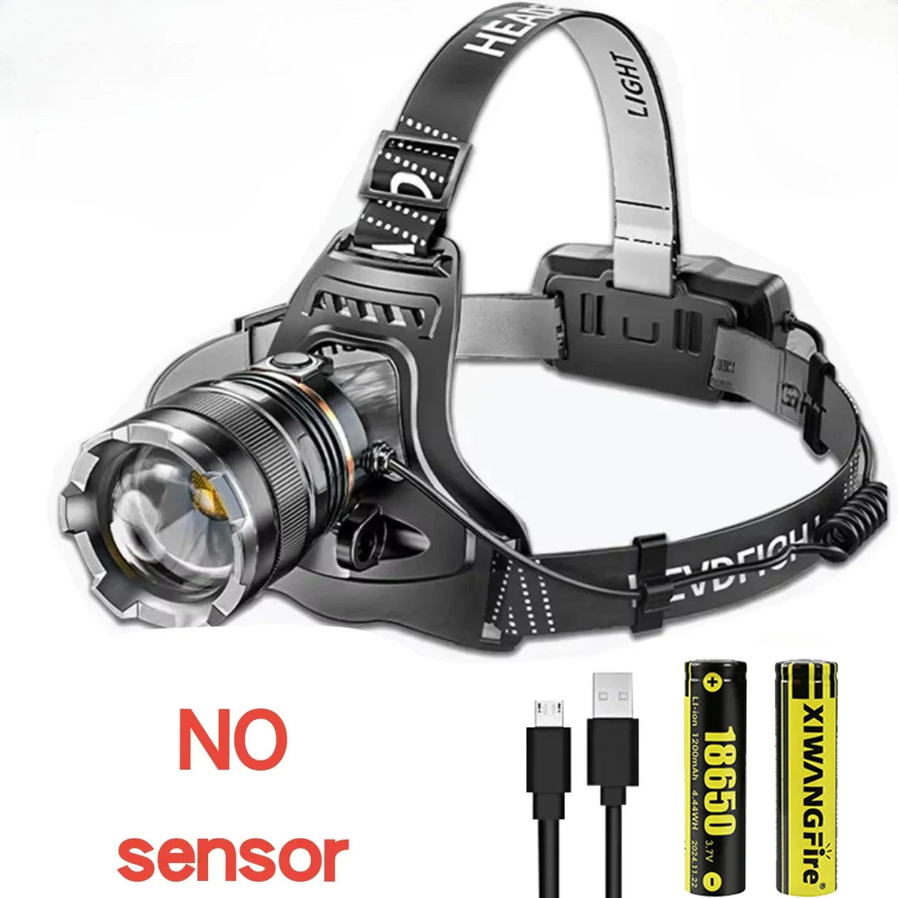 ZHIYU LED Headlamp Rechargeable | Zoom, Sensor, 2×18650