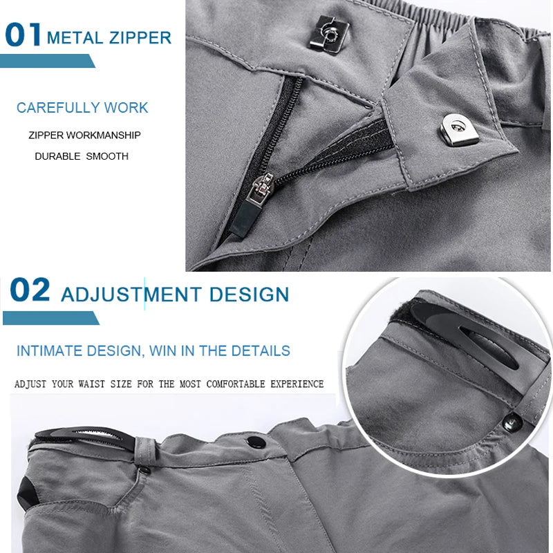 X-TIGER Mountain Bike Shorts Multi Pockets Breathable Loose Waterproof MTB Bike Shorts Gel Pad Shockproof Bicycle Underwear Oasis Select