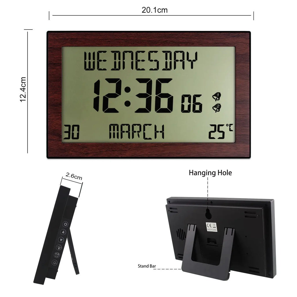 LCD Digital Alarm Clock – Time, Date & Temp | Desk & Travel