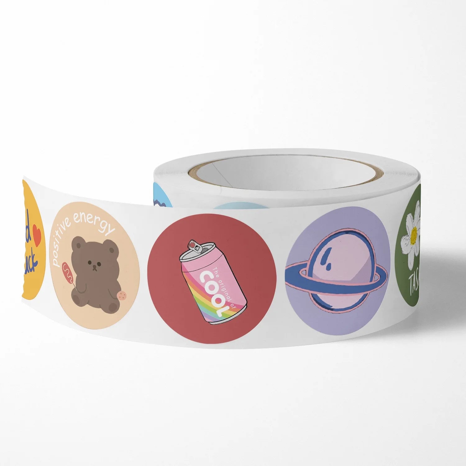 500pcs/roll 1 inch Cute Cartoon Stickers for Gift Wrap, Envelope Closure, Small Business Office Supplies, Diy Decor Oasis Select
