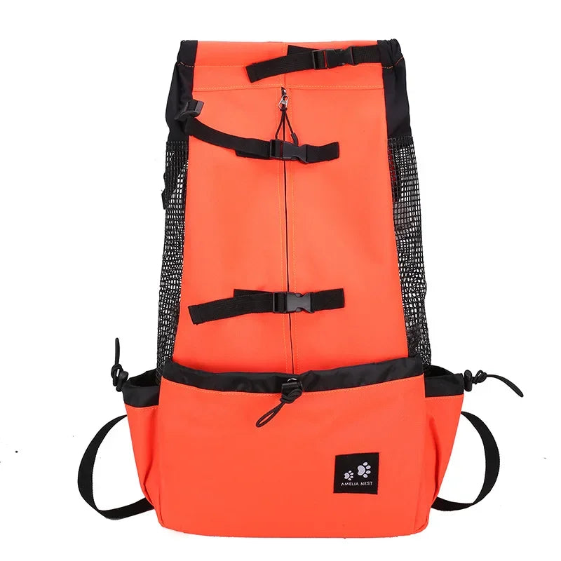 Outdoor Travel Puppy Medium Dog Backpack for Small Dogs Breathable Walking French Bulldog Carrier Bags Accessories Pet Supplies Oasis Select Orange XL-suit 15-28kg