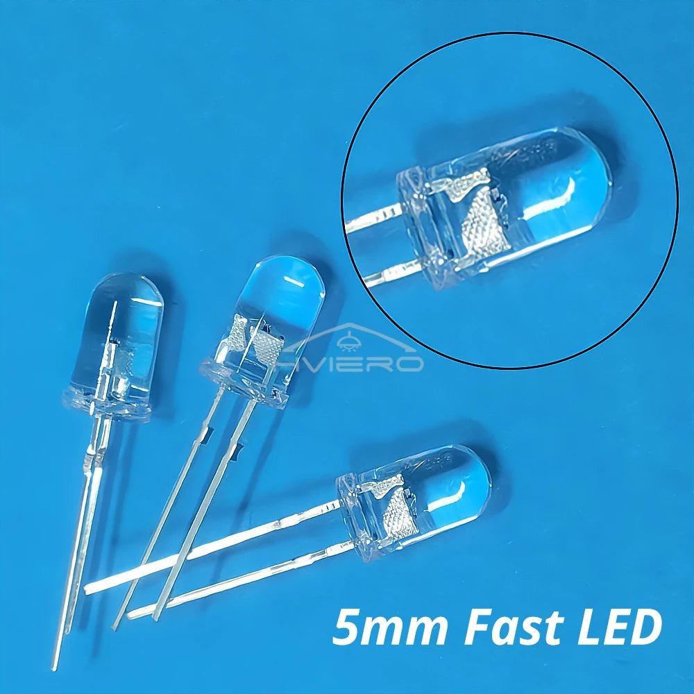 100PCS 5mm RGB Flashing LED Diodes – Rainbow Multi-Color Bulbs