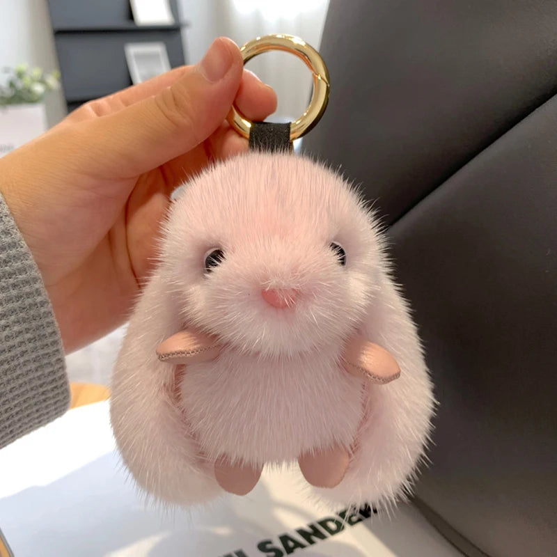 Cute Rabbit Plush Keychain Women Bag Car Keychain Pendant Decoration Jewelry Bags Hanging Accessories Gifts Oasis Select MR-03
