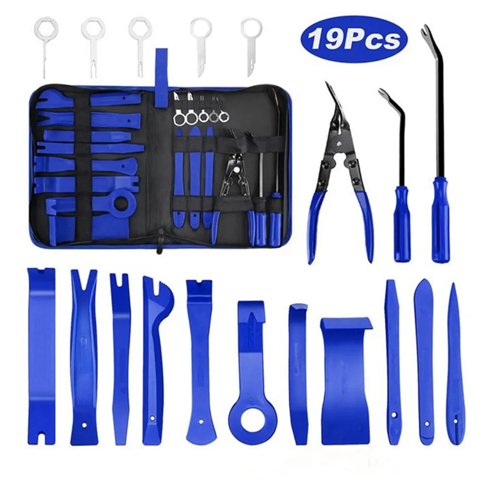 Auto Trim Removal Tool Kit – Car Door Panel & Dash Pry Tools Auto Trim Pry Tool Kit Oasis Select 19pcs blue