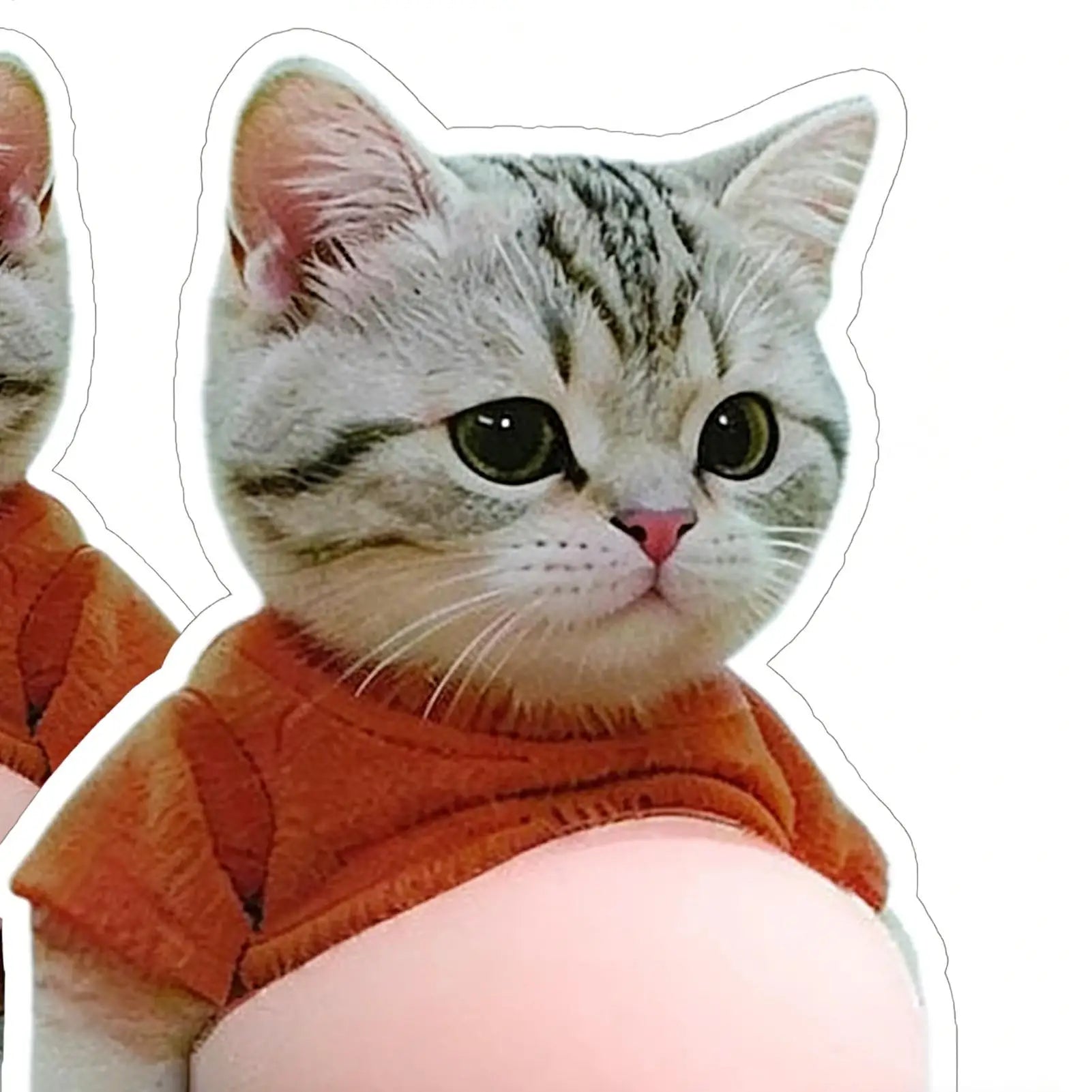 Cat Belly Sticker 3D self-adhesive Stickers Squeezeable Decoration Soft Pink Background Phone Decoration Sticker For Home Decor Oasis Select