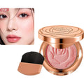 Rose Embossed Blush Powder, Shimmery Finish, 3 Colors Shades Available, Floral Texture Design, Ideal for Daily Face Makeup Oasis Select A CN