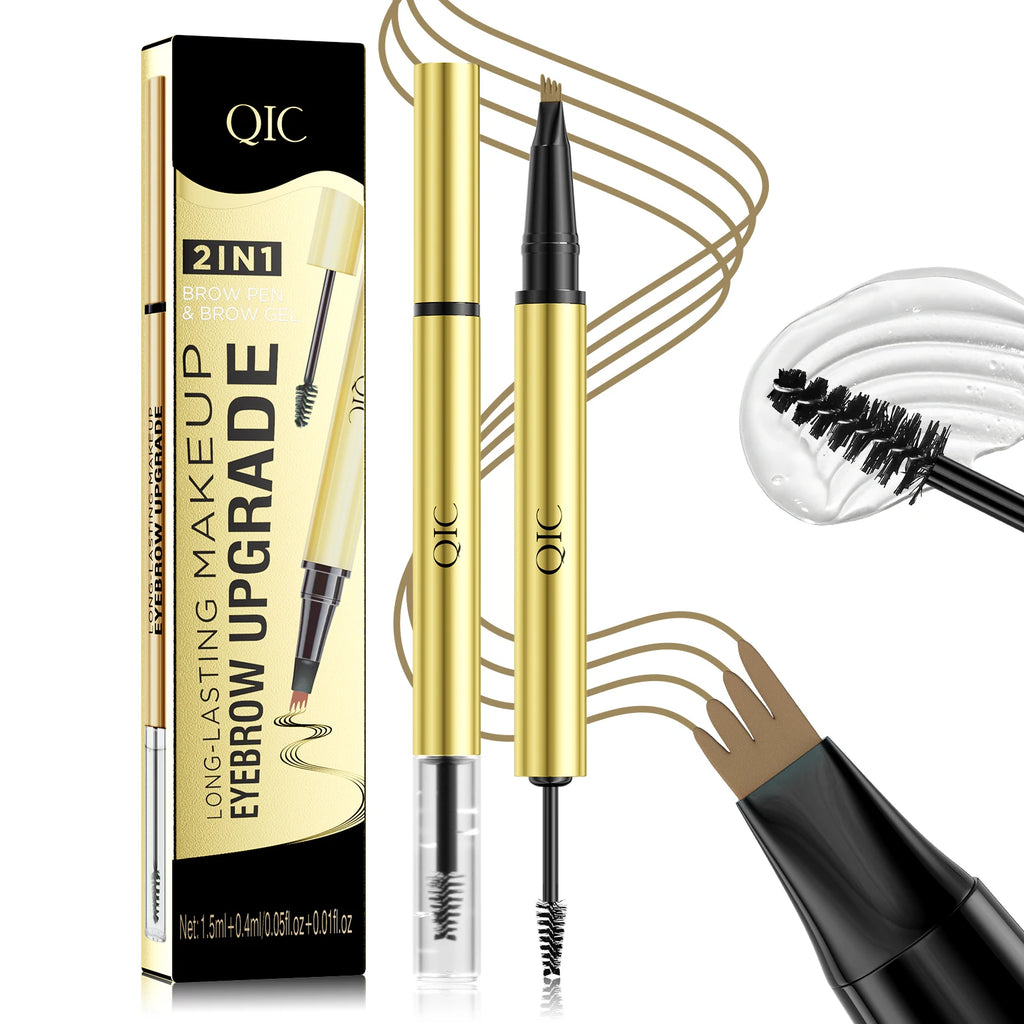 QIC 4-Tip Waterproof Liquid Eyebrow Pen – 5 Colors