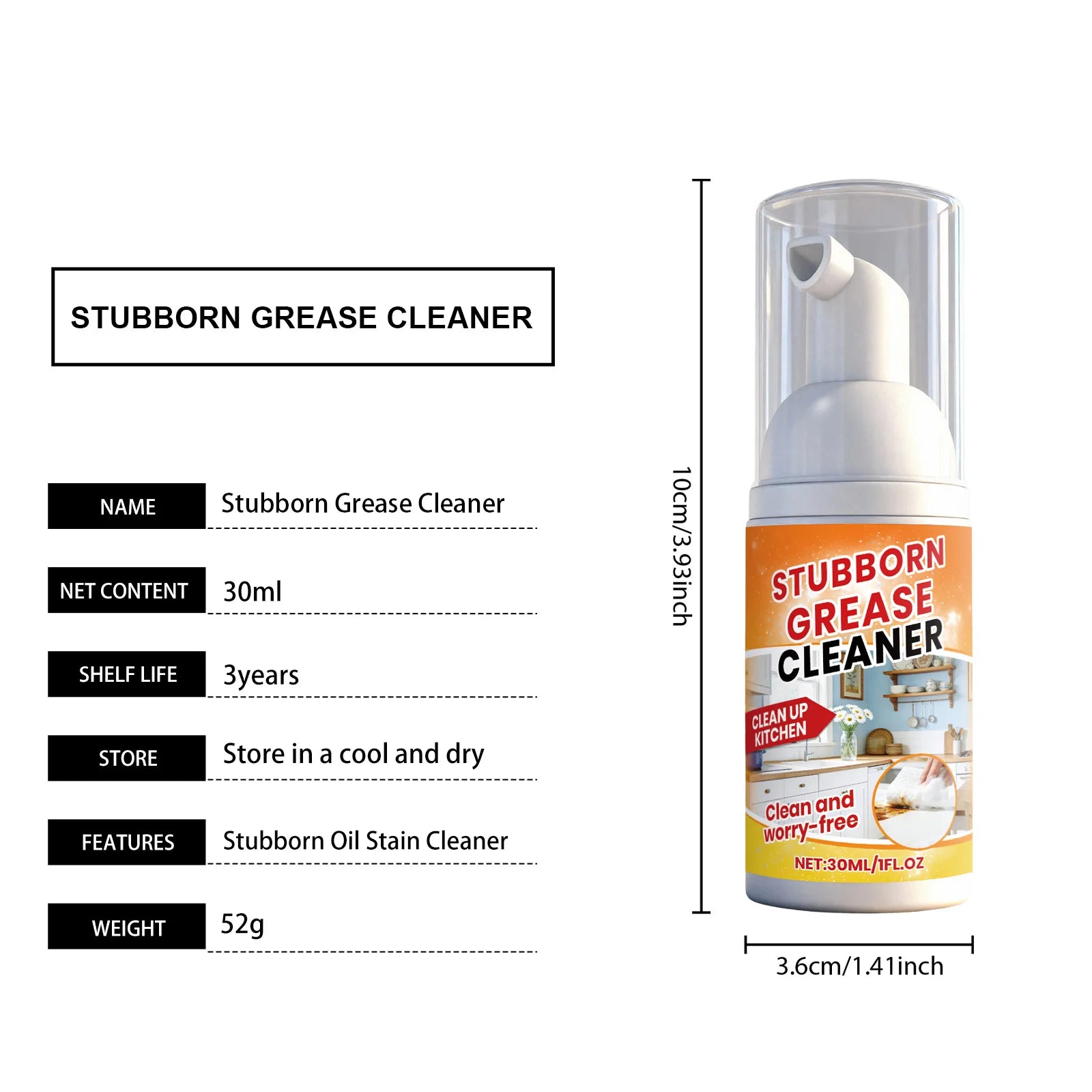 Kitchen Degreaser Foam Spray – Stove & Range Hood Cleaner Kitchen Degreaser Spray Oasis Select