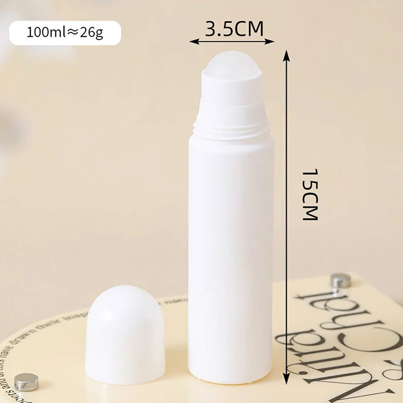 50/100ML White Plastic Roller Ball Essential Oil Sub-bottling Mist Container Travel Refillable Bottle DIY Deodorant Accessories Oasis Select 100ml