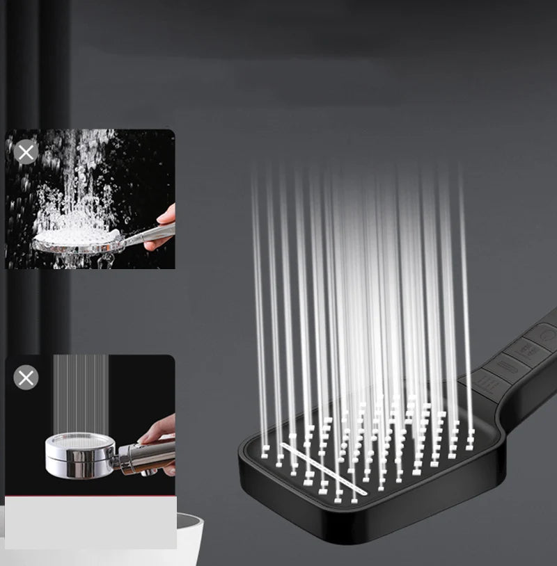 7-Mode Large Panel Shower Head | High Pressure Water Saving