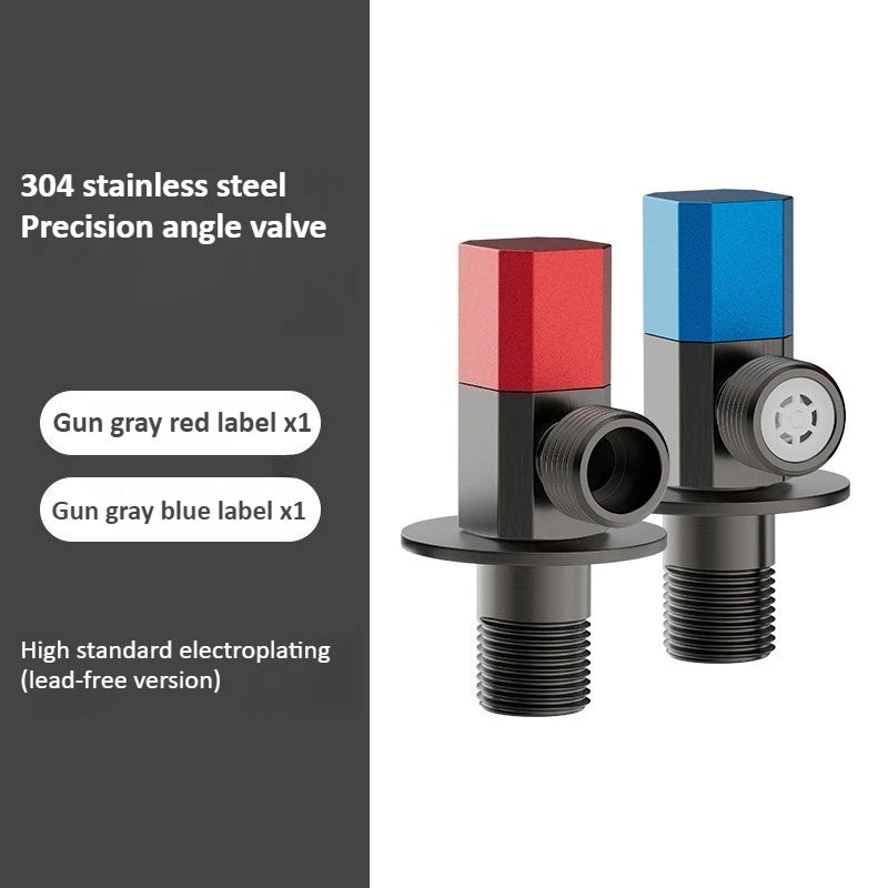 Brass Red Blue Angle Valve Hot and Cold Water Valve Bathroom Thread Bathroom Faucet Water Heater Filling Valve Accessories Oasis Select Hot and cold B